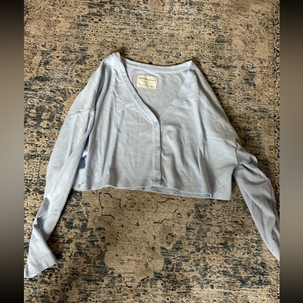 light purple waffle knit light weight sweater crop
